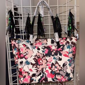 Fossil Rachel Floral Tote Bag - Pink, Black, Cream